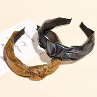 HKM-662035 Korean Style Wide-Side Hairpin Headband with Geometric Design