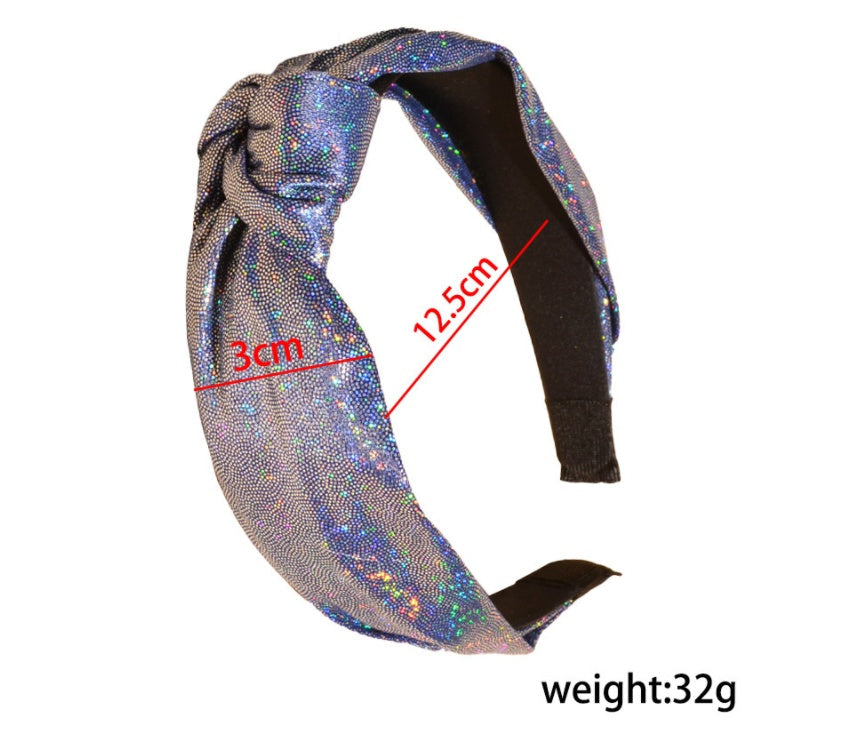 HKM-662035 Korean Style Wide-Side Hairpin Headband with Geometric Design