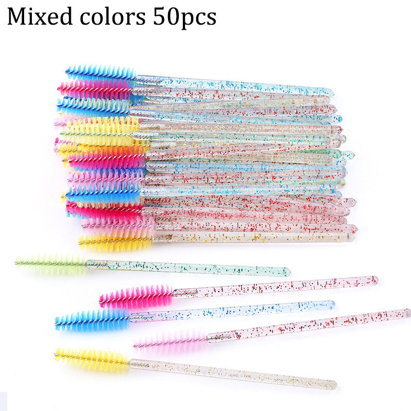 HKM-543571 Crystal Acrylic Eyelash Brush with Nylon Bristles - Multiple Color Options Available
