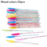 HKM-543571 Crystal Acrylic Eyelash Brush with Nylon Bristles - Multiple Color Options Available