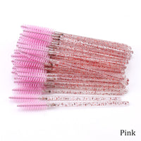 HKM-543571 Crystal Acrylic Eyelash Brush with Nylon Bristles - Multiple Color Options Available