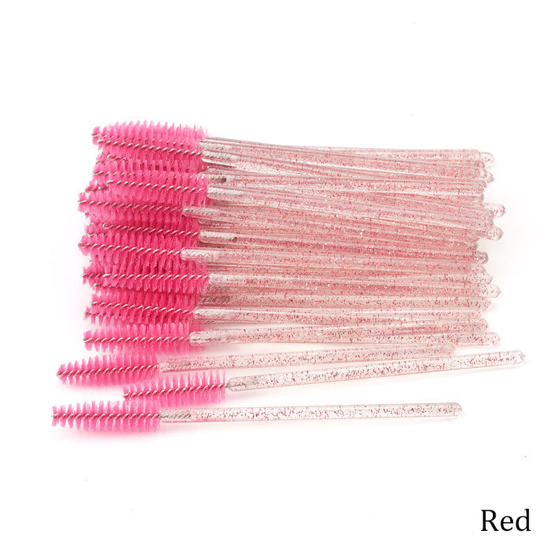 HKM-543571 Crystal Acrylic Eyelash Brush with Nylon Bristles - Multiple Color Options Available
