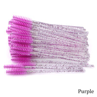 HKM-543571 Crystal Acrylic Eyelash Brush with Nylon Bristles - Multiple Color Options Available