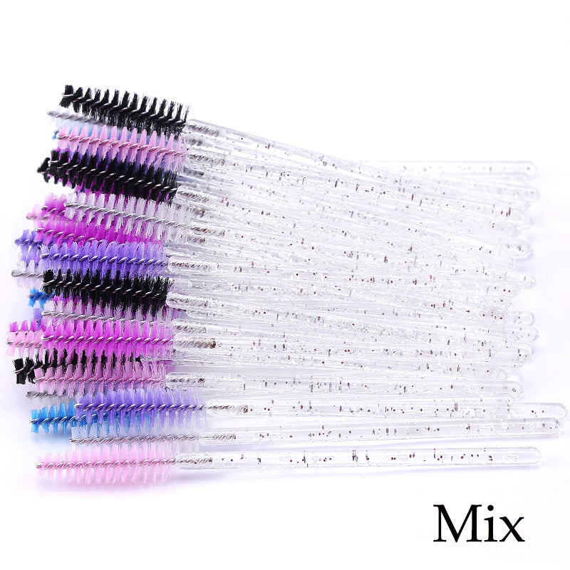 HKM-543571 Crystal Acrylic Eyelash Brush with Nylon Bristles - Multiple Color Options Available