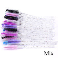 HKM-543571 Crystal Acrylic Eyelash Brush with Nylon Bristles - Multiple Color Options Available