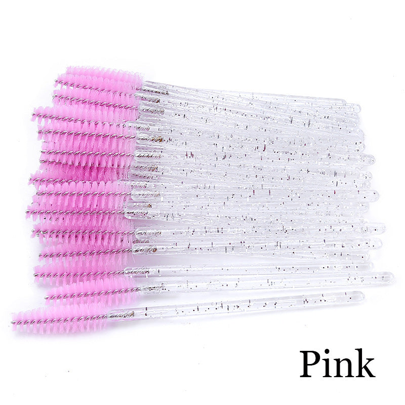 HKM-543571 Crystal Acrylic Eyelash Brush with Nylon Bristles - Multiple Color Options Available