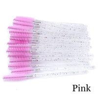 HKM-543571 Crystal Acrylic Eyelash Brush with Nylon Bristles - Multiple Color Options Available