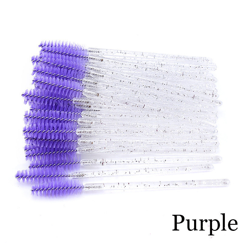 HKM-543571 Crystal Acrylic Eyelash Brush with Nylon Bristles - Multiple Color Options Available