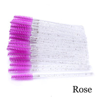 HKM-543571 Crystal Acrylic Eyelash Brush with Nylon Bristles - Multiple Color Options Available