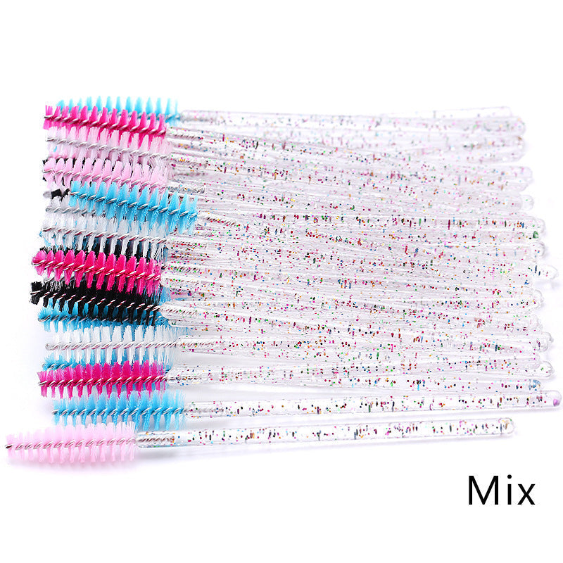 HKM-543571 Crystal Acrylic Eyelash Brush with Nylon Bristles - Multiple Color Options Available