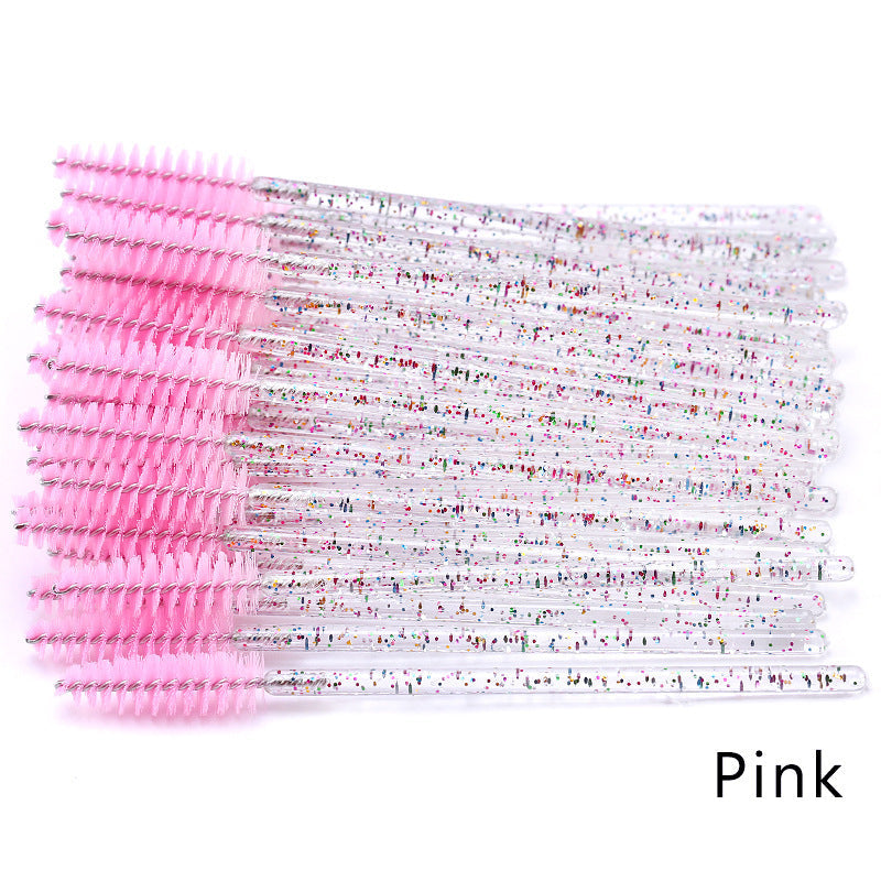 HKM-543571 Crystal Acrylic Eyelash Brush with Nylon Bristles - Multiple Color Options Available