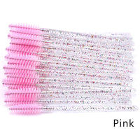 HKM-543571 Crystal Acrylic Eyelash Brush with Nylon Bristles - Multiple Color Options Available