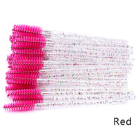HKM-543571 Crystal Acrylic Eyelash Brush with Nylon Bristles - Multiple Color Options Available