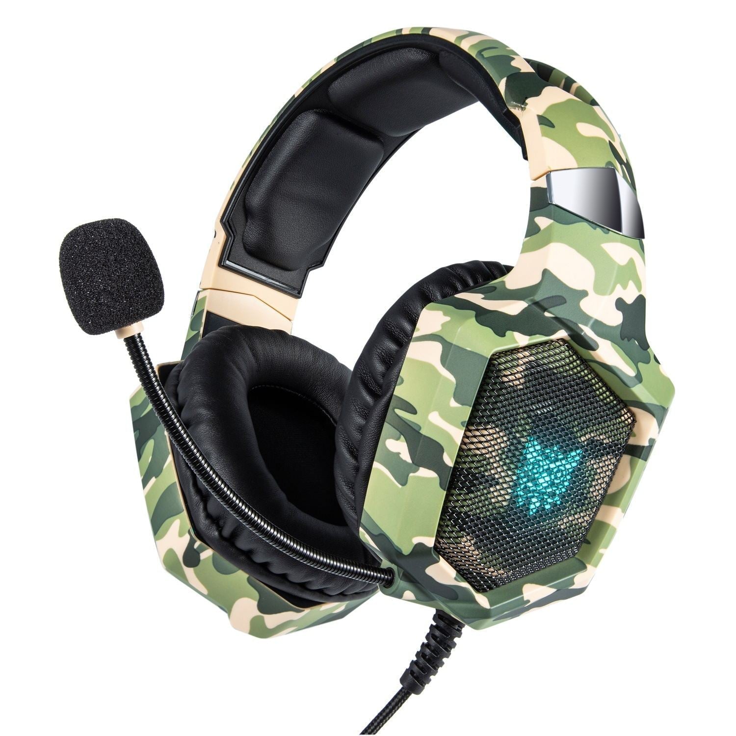 KTX-773203 K8 Camouflage Headphones for PS4, Xbox One, iPhone, and iPad with 3.5mm Inline Plug