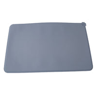 HKM-728275 Modern Silicone Pet Food Mat - Solid Color with Cartoon Design, 47x29.5cm, Available in Black and Gray