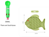 HKM-115219 Fish-Shaped Silicone Slow Feeding Mat for Dogs and Cats - Licking Plate and Dinner Bowl