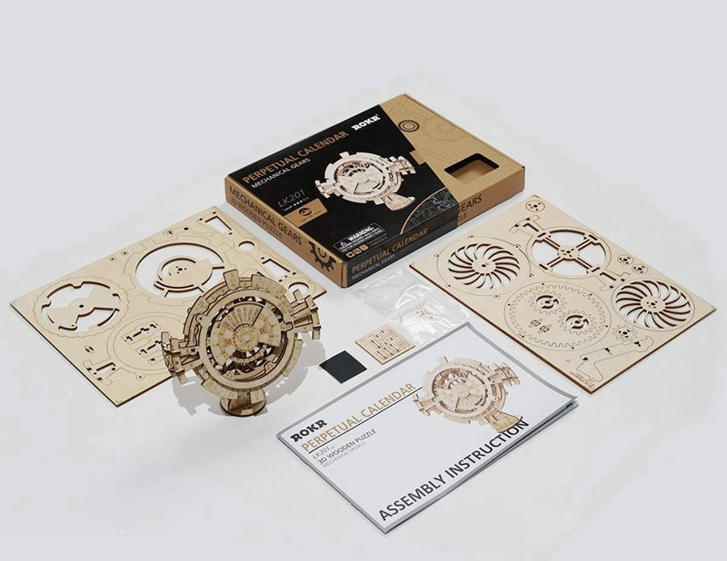 KTX-686611 Hand-Cranked Wooden Film Projector - Mechanical 3D Puzzle for Ages 15 and Up