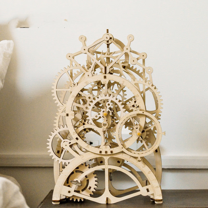 KTX-686611 Hand-Cranked Wooden Film Projector - Mechanical 3D Puzzle for Ages 15 and Up