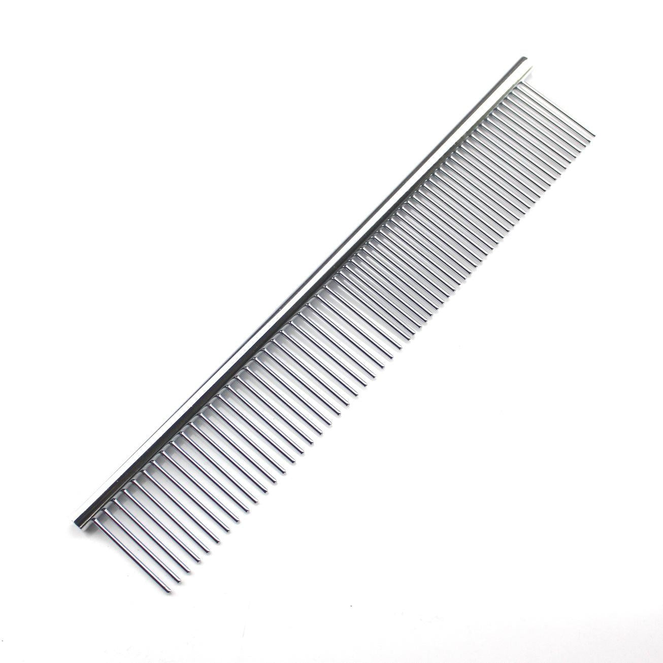 HKM-642707 Stainless Steel Medium Pet Comb with Electroplating and Piano Lacquer Finishes, 19x3.5cm