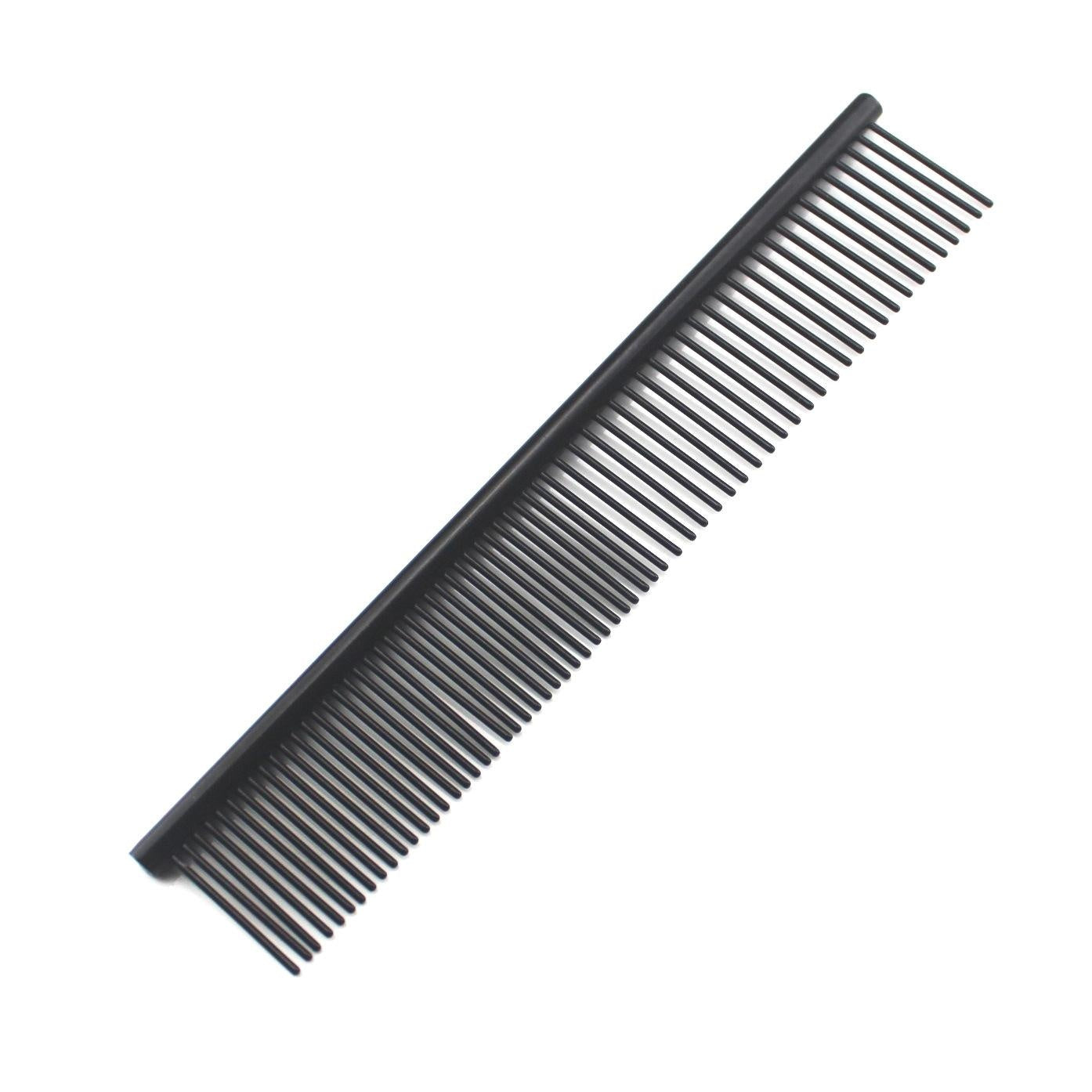 HKM-642707 Stainless Steel Medium Pet Comb with Electroplating and Piano Lacquer Finishes, 19x3.5cm