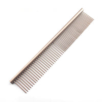 HKM-642707 Stainless Steel Medium Pet Comb with Electroplating and Piano Lacquer Finishes, 19x3.5cm