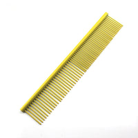 HKM-642707 Stainless Steel Medium Pet Comb with Electroplating and Piano Lacquer Finishes, 19x3.5cm