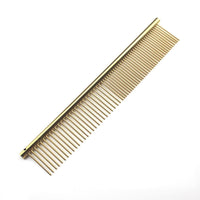 HKM-642707 Stainless Steel Medium Pet Comb with Electroplating and Piano Lacquer Finishes, 19x3.5cm
