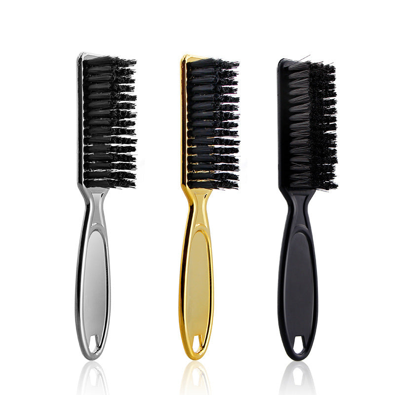 HKM-437779 Retro Gradient Electroplated Hair Brush for Neck Cleaning and Beard Grooming - Available in Gold, Black, and Silver