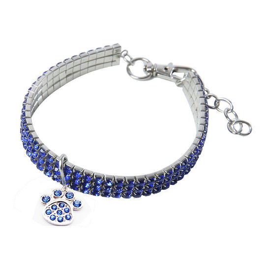 HKM-416275 Crystal Elastic Pet Collar - Cartoon Design for All Seasons and Festivals