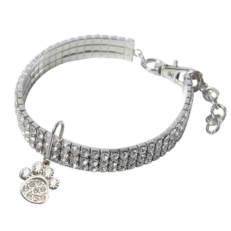 HKM-416275 Crystal Elastic Pet Collar - Cartoon Design for All Seasons and Festivals