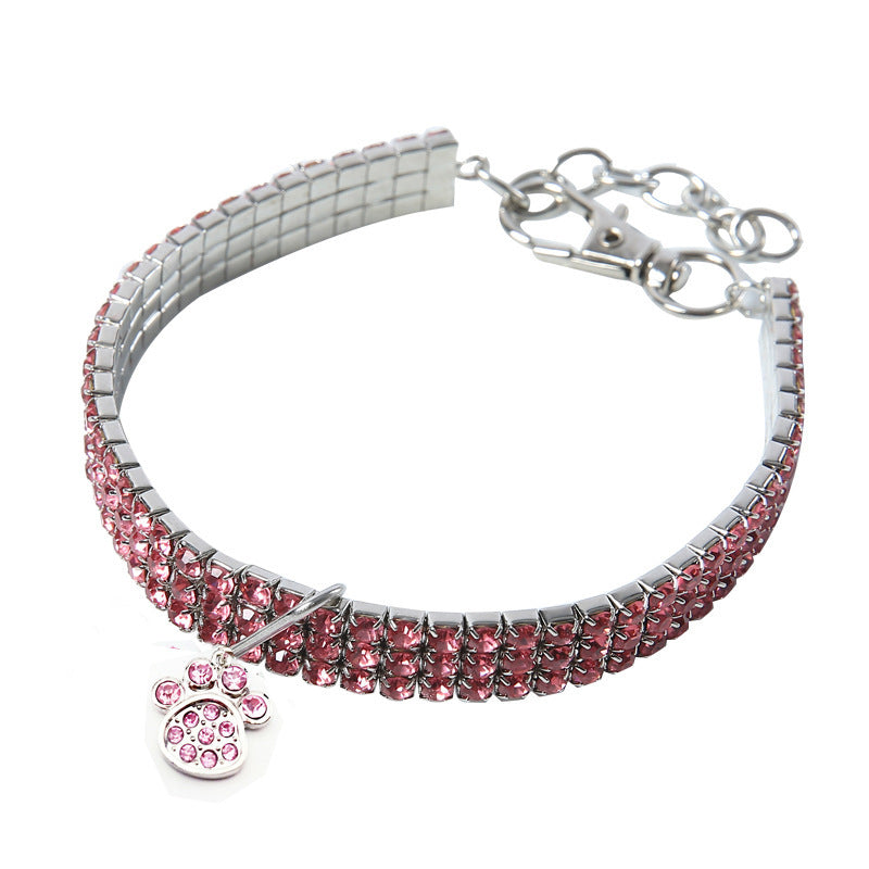 HKM-416275 Crystal Elastic Pet Collar - Cartoon Design for All Seasons and Festivals