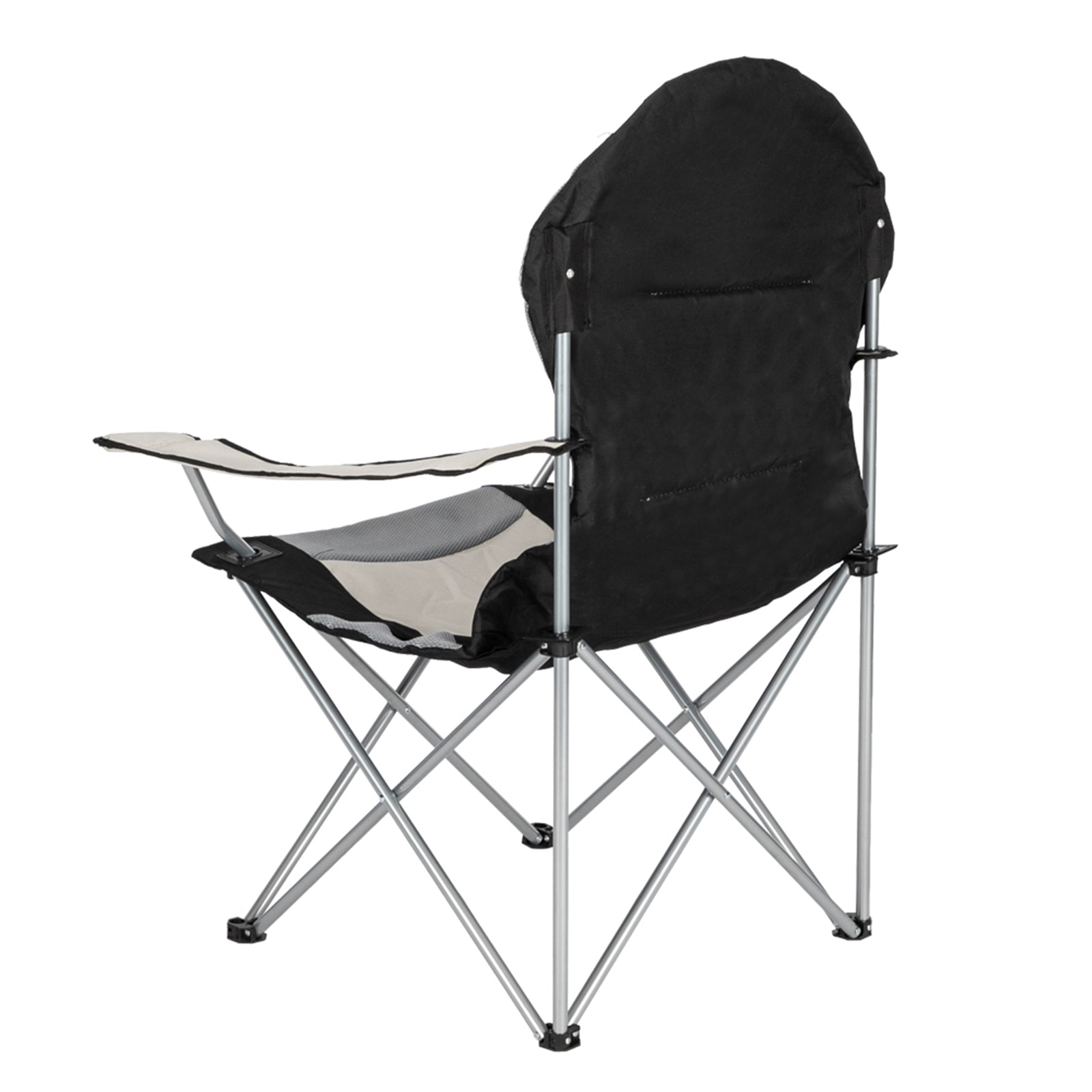 HKM-783123 Grey Iron Frame Camping Chair with Off-White Fabric