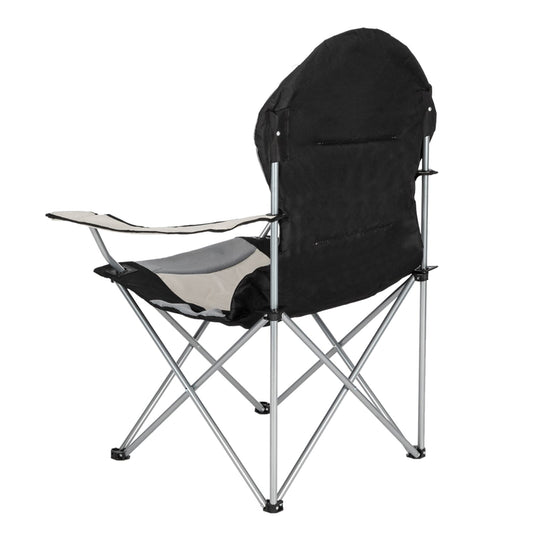 HKM-783123 Grey Iron Frame Camping Chair with Off-White Fabric