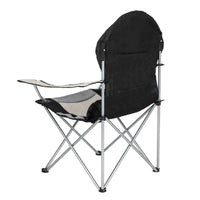 HKM-783123 Grey Iron Frame Camping Chair with Off-White Fabric