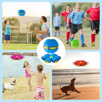 HKM-822803 Magic Flying Saucer Ball for Dogs - Stomp to Transform into Interactive Toy for Outdoor Play, Enhances Training and Activity