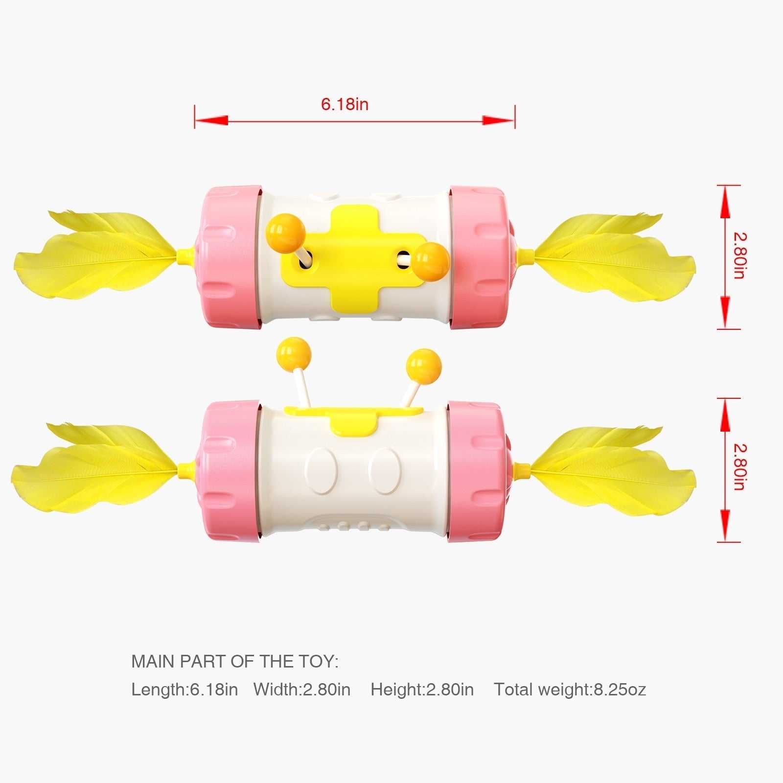 HKM-642835 Interactive Feather Chaser Toy for Cats - Balance and Puzzle Training Stick with Tumbler Base