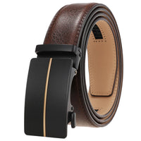 HKM-496787 Men's Leather Belt with Automatic Metal Buckle - Model LY36-22036-1