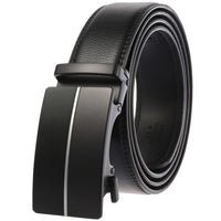 HKM-496787 Men's Leather Belt with Automatic Metal Buckle - Model LY36-22036-1