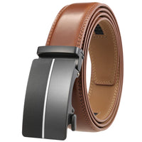 HKM-496787 Men's Leather Belt with Automatic Metal Buckle - Model LY36-22036-1