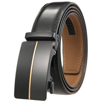 HKM-496787 Men's Leather Belt with Automatic Metal Buckle - Model LY36-22036-1