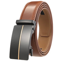 HKM-496787 Men's Leather Belt with Automatic Metal Buckle - Model LY36-22036-1