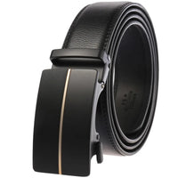 HKM-496787 Men's Leather Belt with Automatic Metal Buckle - Model LY36-22036-1