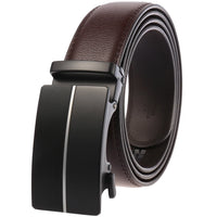 HKM-496787 Men's Leather Belt with Automatic Metal Buckle - Model LY36-22036-1