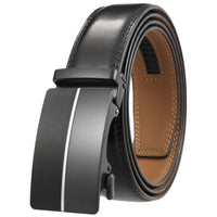HKM-496787 Men's Leather Belt with Automatic Metal Buckle - Model LY36-22036-1