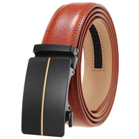 HKM-496787 Men's Leather Belt with Automatic Metal Buckle - Model LY36-22036-1