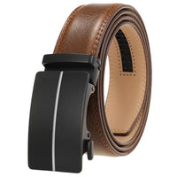 HKM-496787 Men's Leather Belt with Automatic Metal Buckle - Model LY36-22036-1