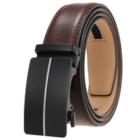 HKM-496787 Men's Leather Belt with Automatic Metal Buckle - Model LY36-22036-1