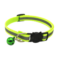 HKM-415123 Colorful Reflective Polyester Cat Collar with Adjustable Bell - Multiple Color Options Available