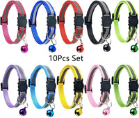 HKM-415123 Colorful Reflective Polyester Cat Collar with Adjustable Bell - Multiple Color Options Available