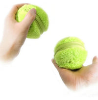 HKM-608915 Three-Color Sounding Anti-Bite Cat Toy Ball with Plush and Electronic Components - Magic Smart Ball, 13.5 cm Diameter